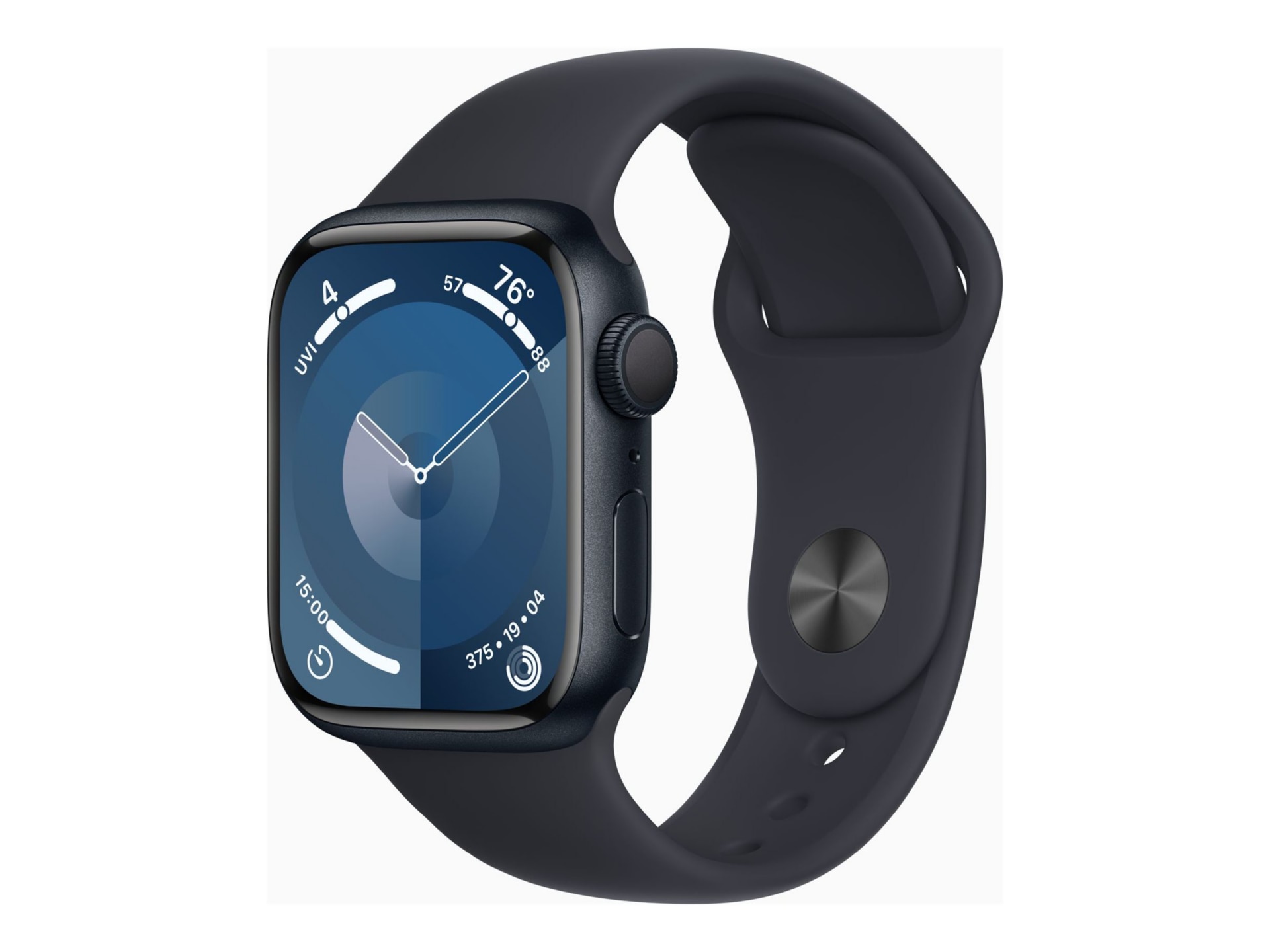 Apple Watch Series 9 (GPS) - 41mm Midnight Aluminum Smartwatch with S/M Midnight Sport Band - 64 GB