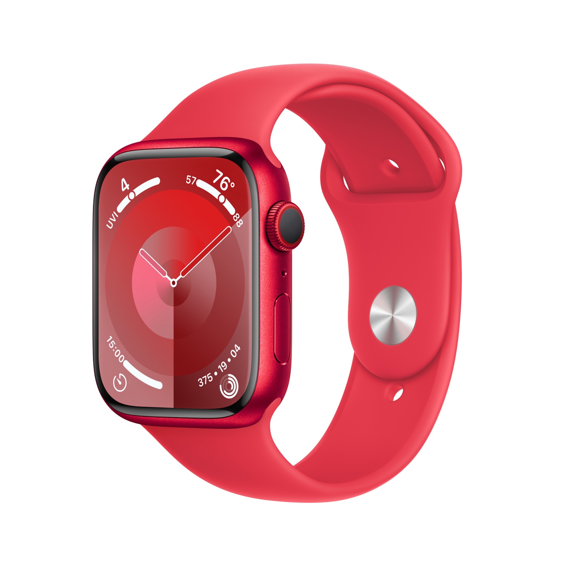 Apple Watch Series 9 (GPS + Cellular) - 45mm (PRODUCT)RED Aluminum Smartwatch with M/L (PRODUCT)RED Sport Band - 64 GB