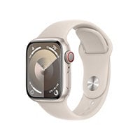 Apple Watch Series 9 (GPS + Cellular) - 41mm Starlight Aluminum Case with Starlight M/L Sport Band - 64 GB