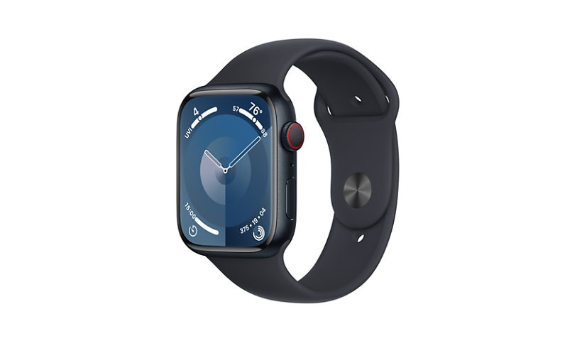 Apple Watch Series 9 (GPS + Cellular) - 45mm Midnight Aluminum Case with M/L Midnight Sport Band - 64 GB