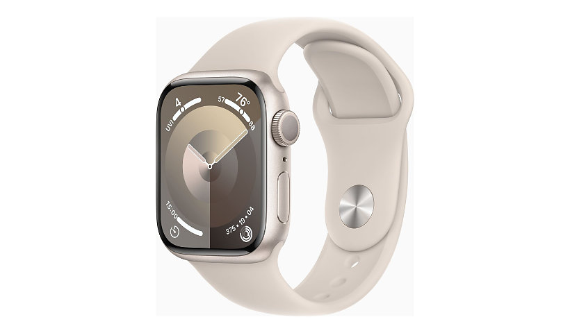 Apple Watch Series 9 (GPS) 41mm Starlight Aluminum Case w S/M Sport Band
