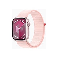 Apple Watch Series 9 (GPS) 41mm Pink Aluminum Case w Light Pink Sport Loop