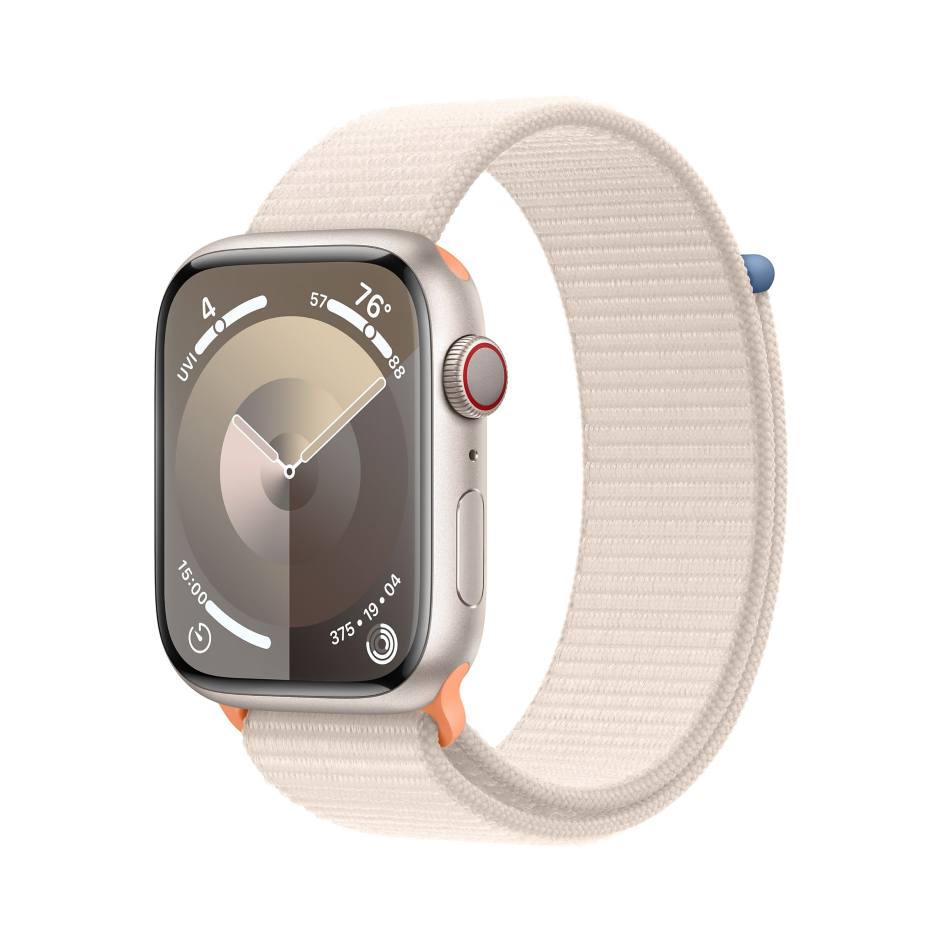 Apple Watch Series 9 (GPS+Cell) 45mm Starlight Aluminum Case w Sport Loop