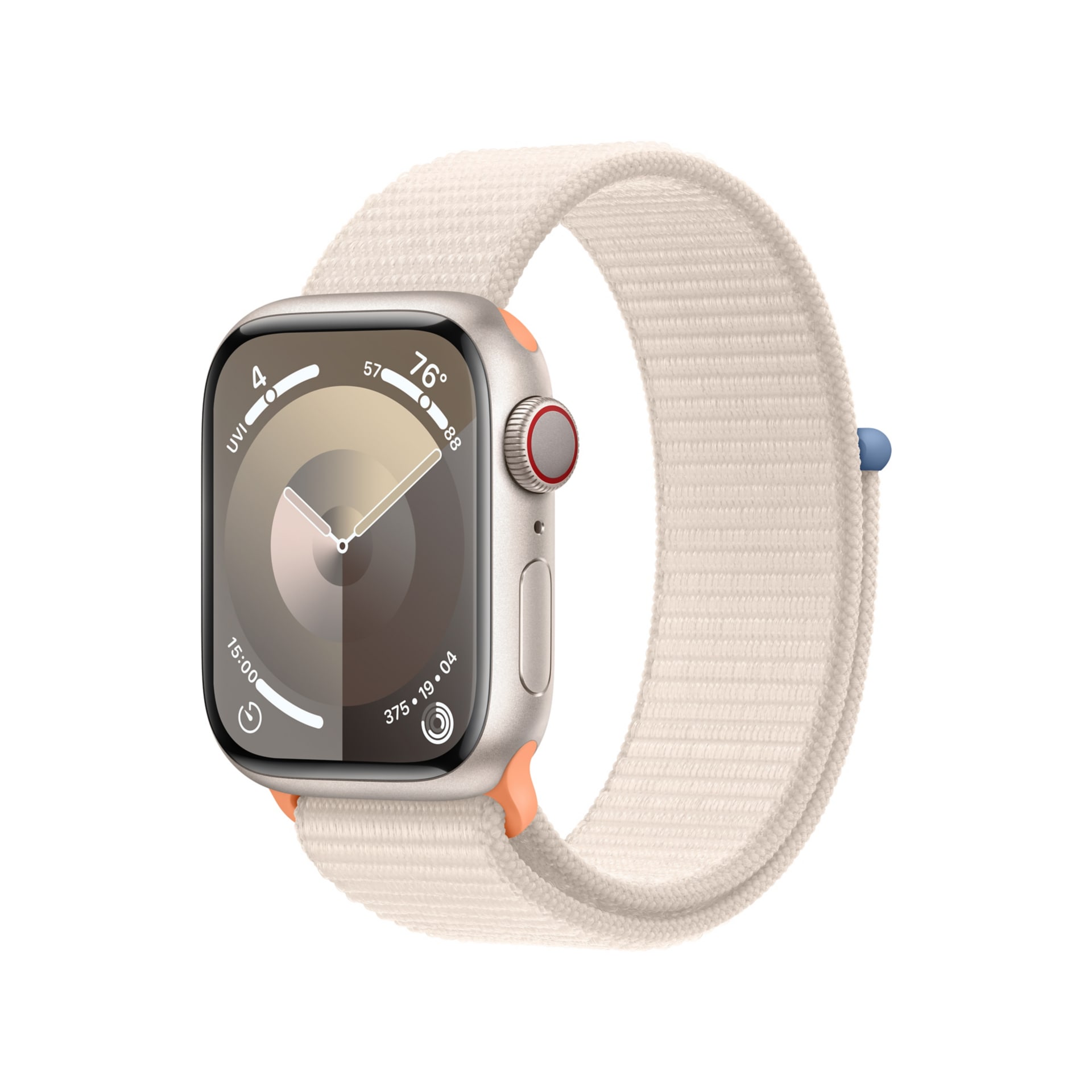 Apple Watch Series 9 (GPS + Cellular) - 41mm Starlight Aluminum Case with Starlight Sport Loop - 64 GB
