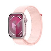 Apple Watch Series 9 (GPS) 45mm Pink Aluminum Case w Light Pink Sport Loop