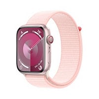 Apple Watch Series 9 (GPS + Cellular) - 45mm Pink Aluminum Case with Light Pink Sport Loop - 64 GB