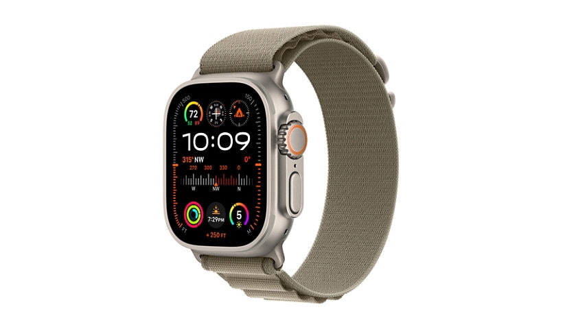 Apple Watch Ultra 2 (GPS + Cellular) - 49mm Titanium Case with Small Olive Alpine Loop - 64 GB