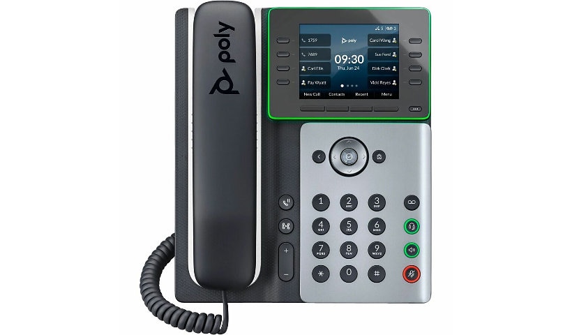 Poly Edge E350 IP Phone - Corded - Corded/Cordless - Wi-Fi, Bluetooth - Desktop, Wall Mountable - Black - TAA Compliant