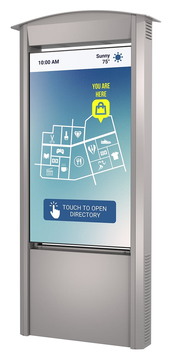 Peerless-AV Smart City Kiosk with 55" Xtreme High Bright Outdoor Display -