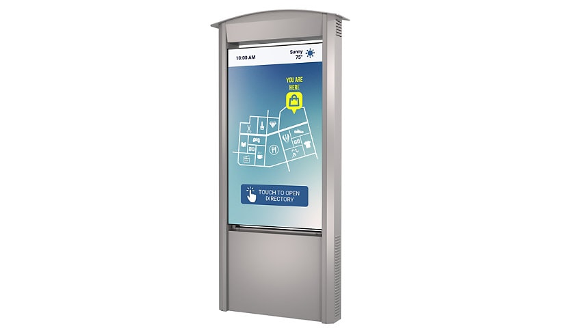 Peerless-AV Smart City Kiosk with 55" Xtreme High Bright Outdoor Display - Silver