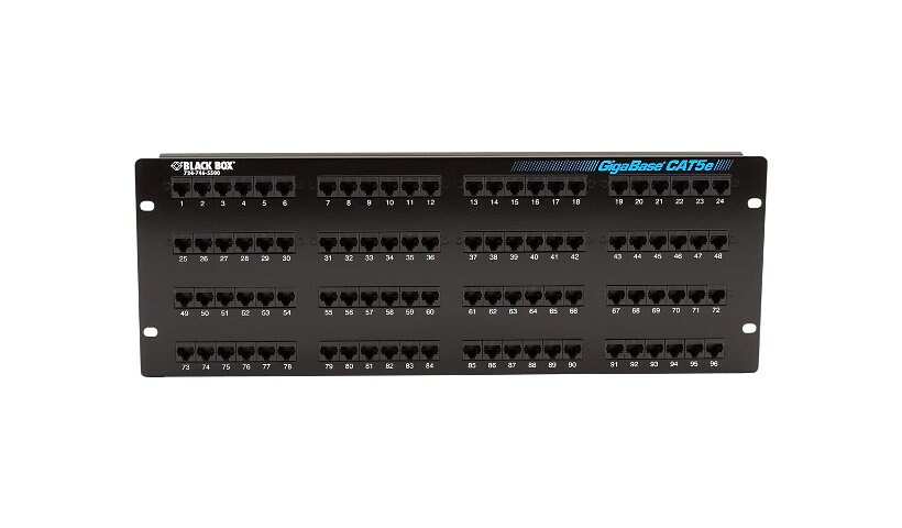 Black Box GigaBase CAT5e Patch Panels, 96 ports