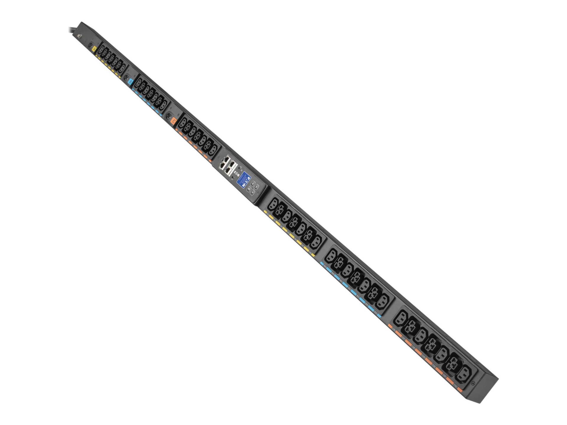 Eaton 3-Phase Metered Input Rack PDU G4, 208V, 42 Outlets, 24A, 8.6kW, L15-30 Input, 10 ft. Cord, 0U Vertical