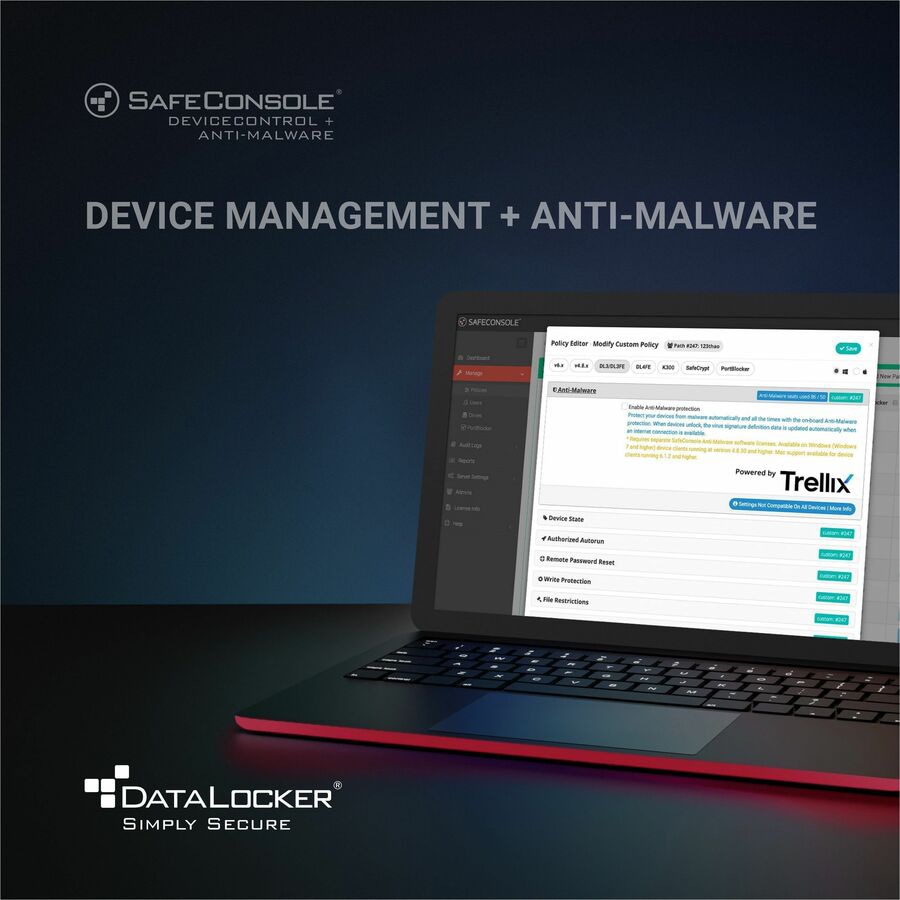 DataLocker SafeConsole Device Management Secure USB with Anti-Malware - Lic