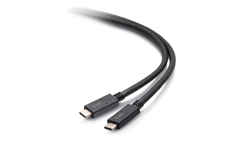 C2G 6.5ft USB C Cable - USB C to USB C Cable - USB 3.2 Gen 1 - 3A, 5Gbps - Black - M/M