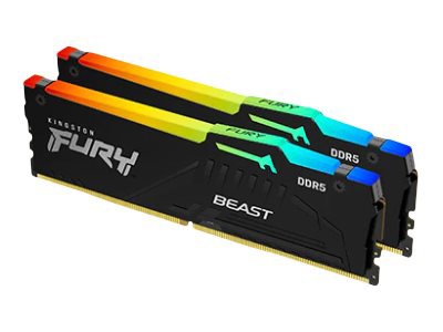 Kingston FURY Beast RGB - DDR5 - kit - 16 GB: 2 x 8 GB - DIMM 288-pin - 6000 MHz / PC5-48000 - unbuffered