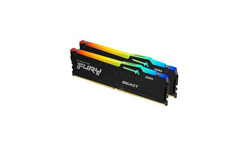 Kingston FURY Beast RGB - DDR5 - kit - 16 GB: 2 x 8 GB - DIMM 288-pin - 6000 MHz / PC5-48000 - unbuffered