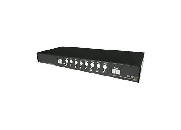 StarTech.com 1U Rackmount Power Switch 8 Outlet 15 Amp RS232 Serial Control