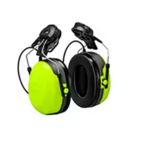3M PELTOR CH-3 Listen Only Hearing Protector Headset with Hard Hat Attached - Bright Yellow
