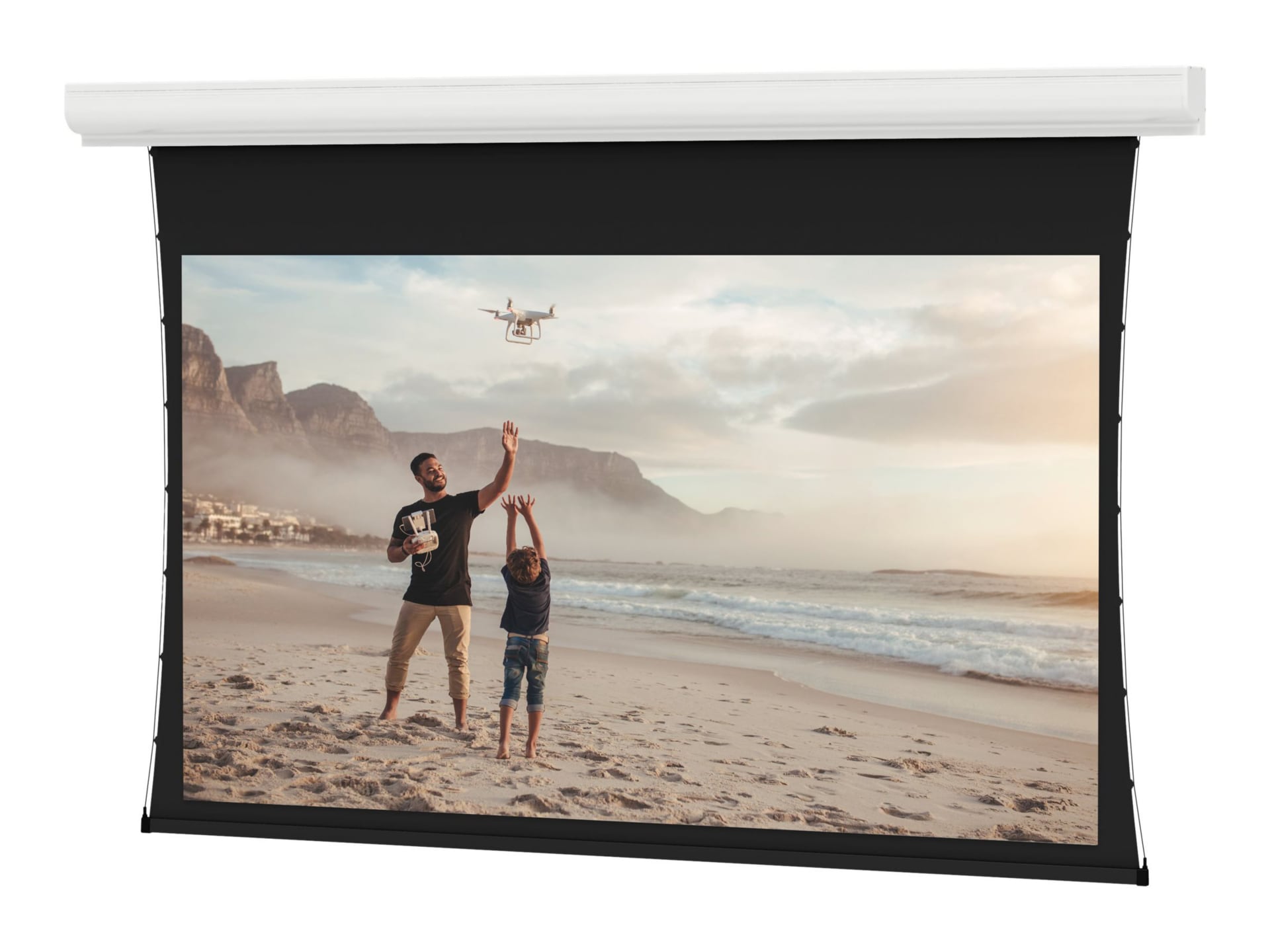 Da-Lite Tensioned Contour Electrol Series Projection Screen - Wall or Ceiling Mounted Electric Screen - 94in Screen