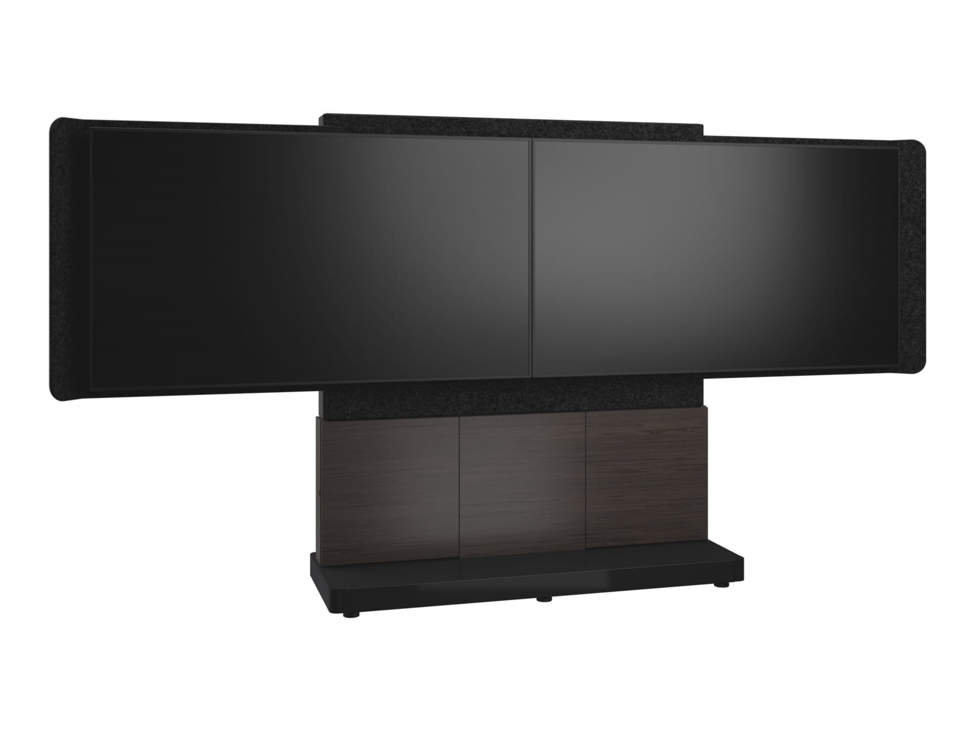 Middle Atlantic Forum Series Free-Standing 66in Dual Display Stand - 3-Bay - For Display 65-75in - Dark Finish