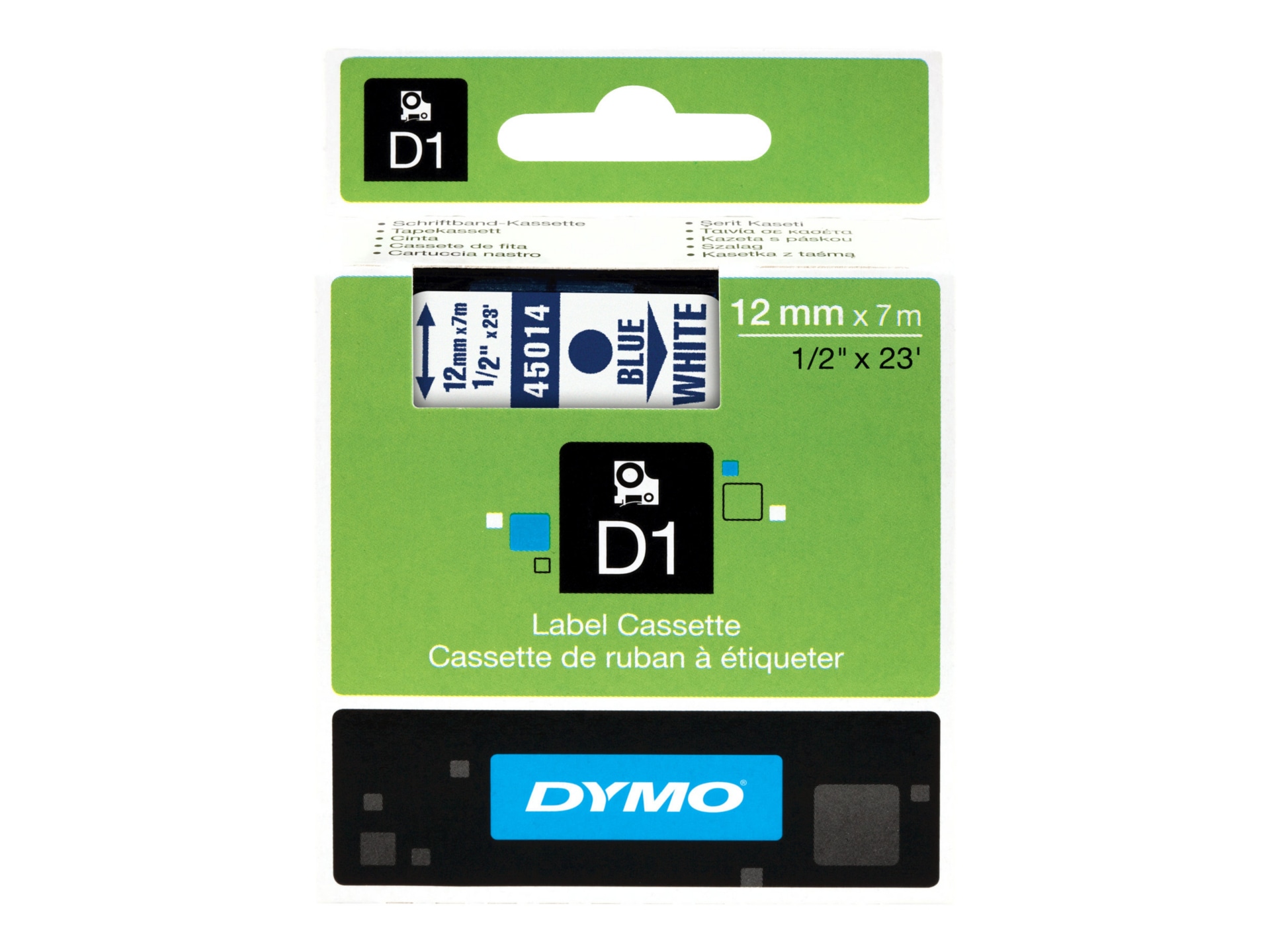 Dymo D1 - label tape - 1 cassette(s) - Roll (1.2 cm x 7 m)