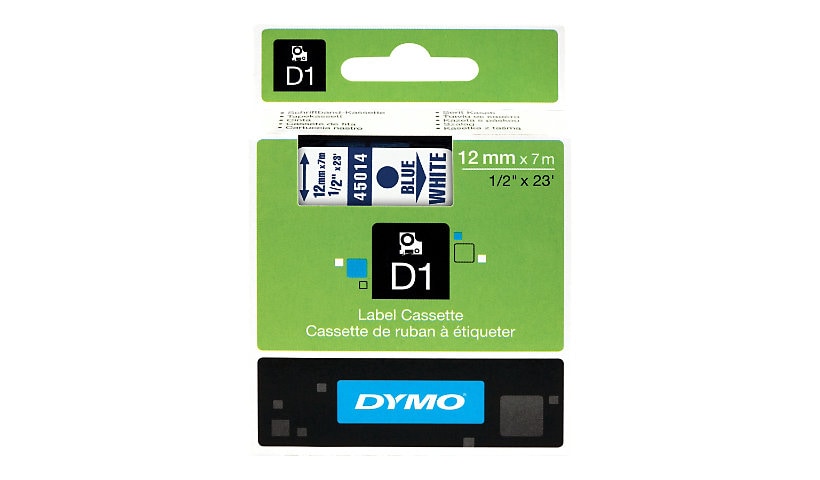 DYMO D1 - bande d'étiquettes - 1 cassette(s) - Rouleau (1,2 cm x 7 m)