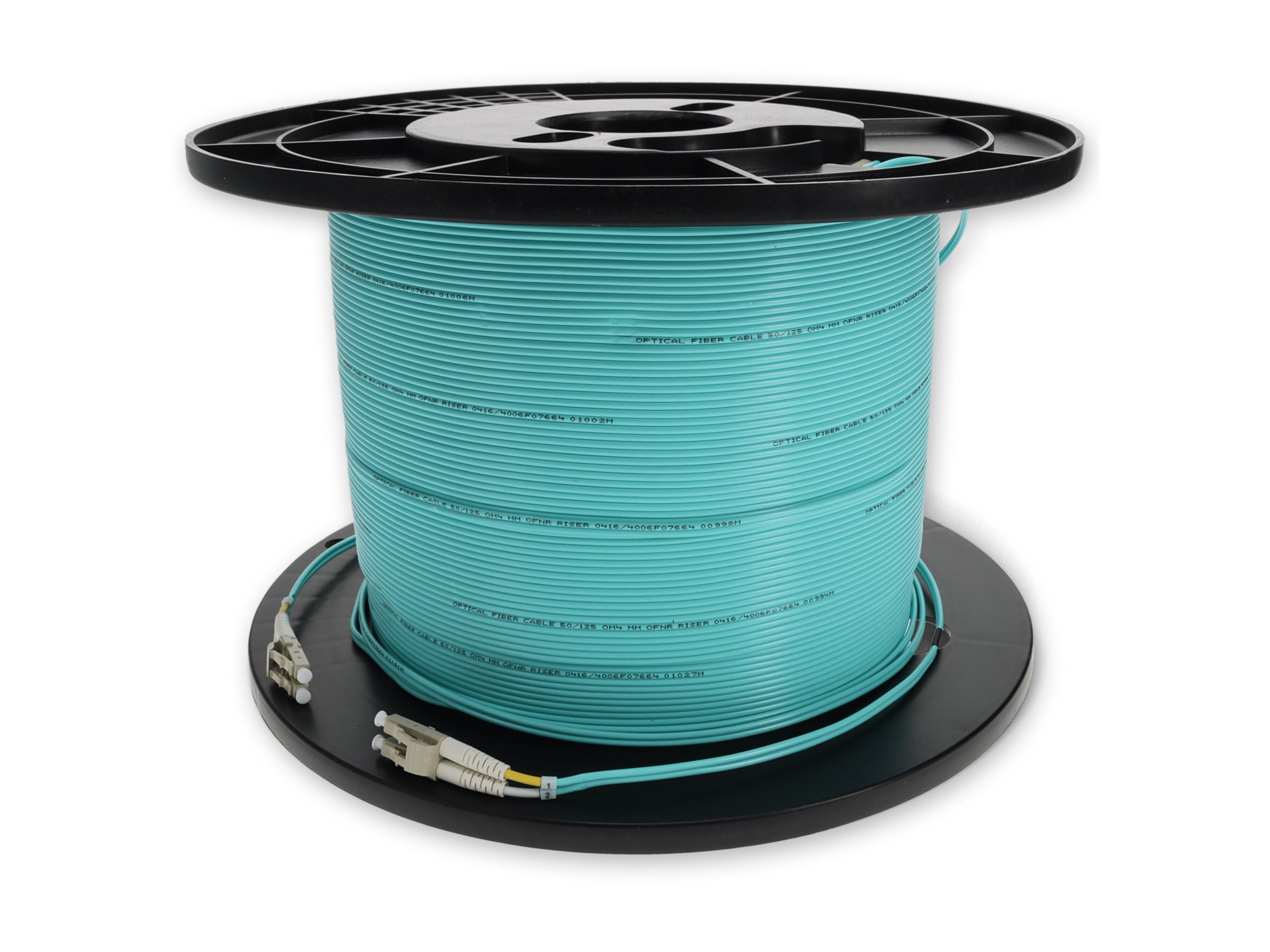 Proline 400m LC (Male) to LC (Male) Aqua OM4 Duplex Fiber OFNR (Riser-Rated) Patch Cable