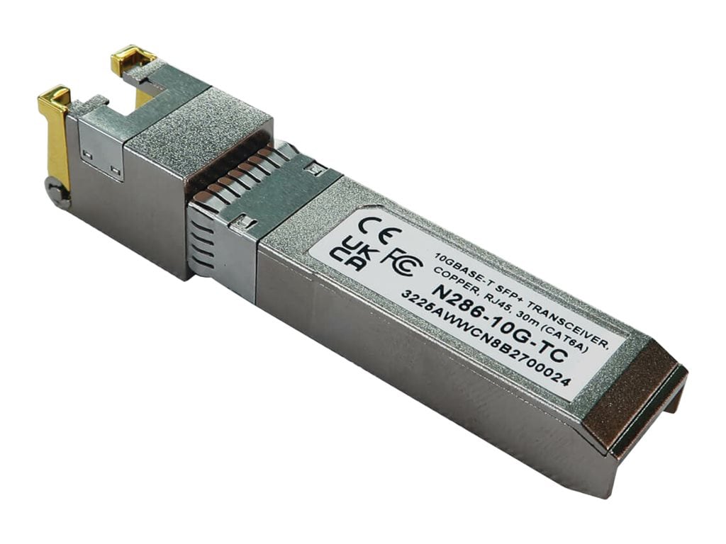 Eaton Tripp Lite Series Cisco-Compatible SFP+ Transceiver - 10Gbps, Copper, RJ45, Cat6a, 98 ft. (30 m) - SFP+
