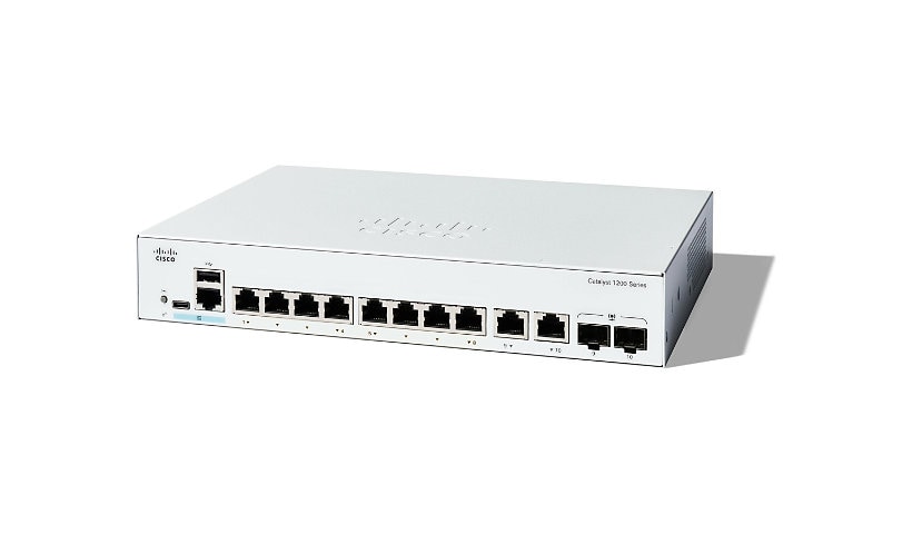 Cisco Catalyst 1200-8T-E-2G - switch - gigabit ethernet - 8 ports - smart - rack-mountable