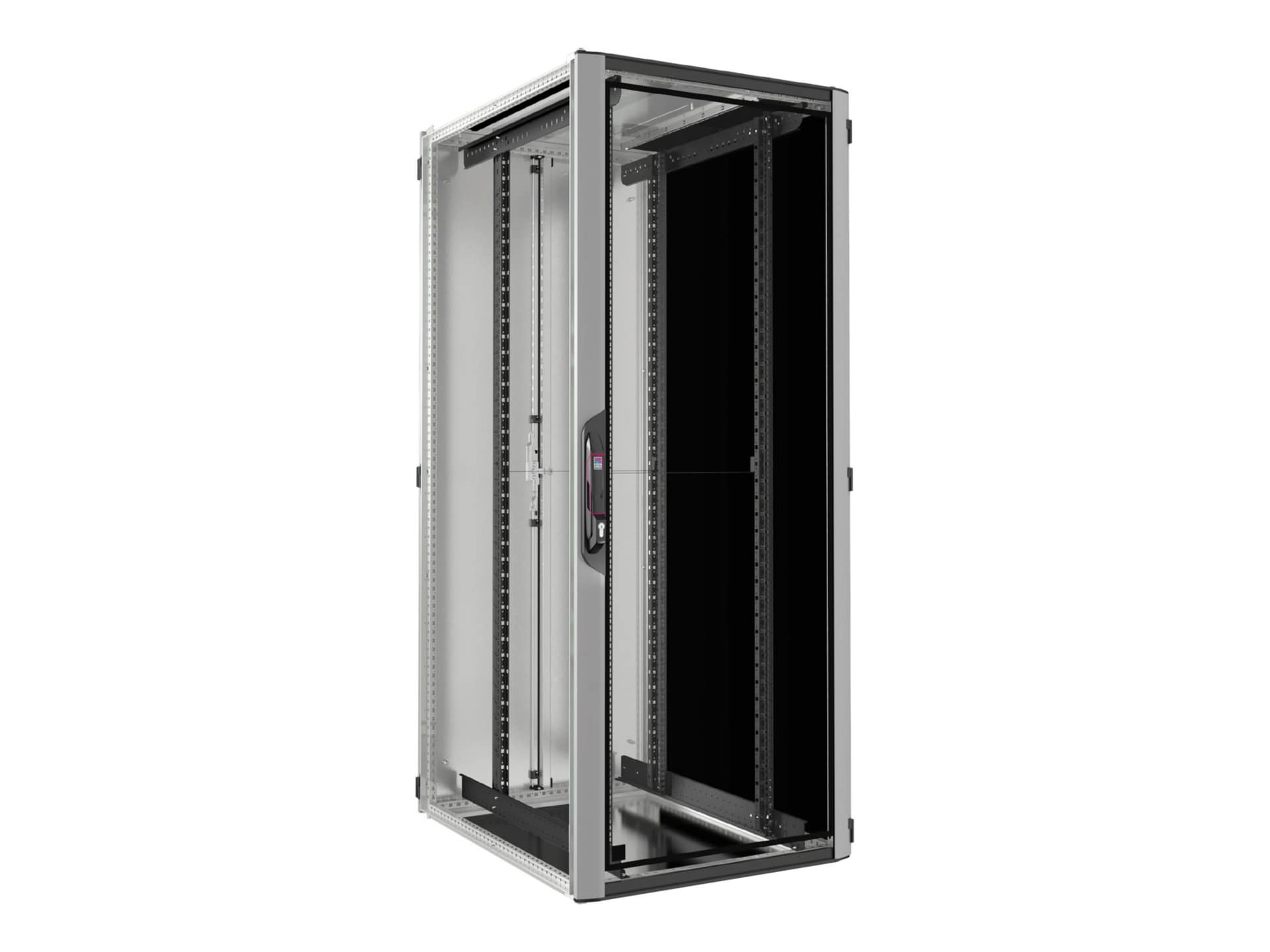 Rittal VX IT - rack - with glazed door, with 482.6 mm (19") mounting angles, standard - 42U