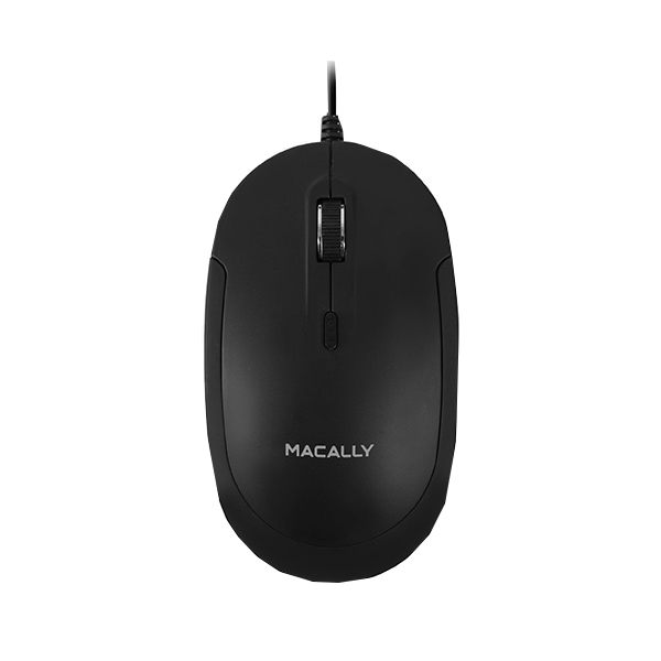 Macally USB Slim and Quiet Click Optical Mouse - Black