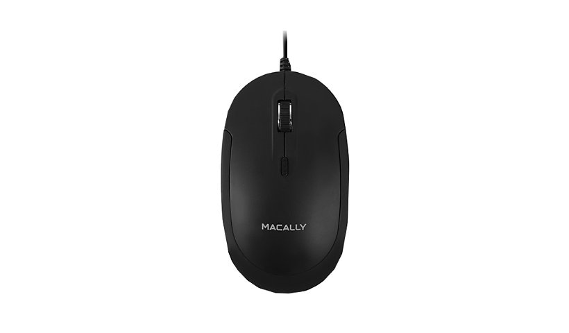 Macally USB Slim and Quiet Click Optical Mouse - Black