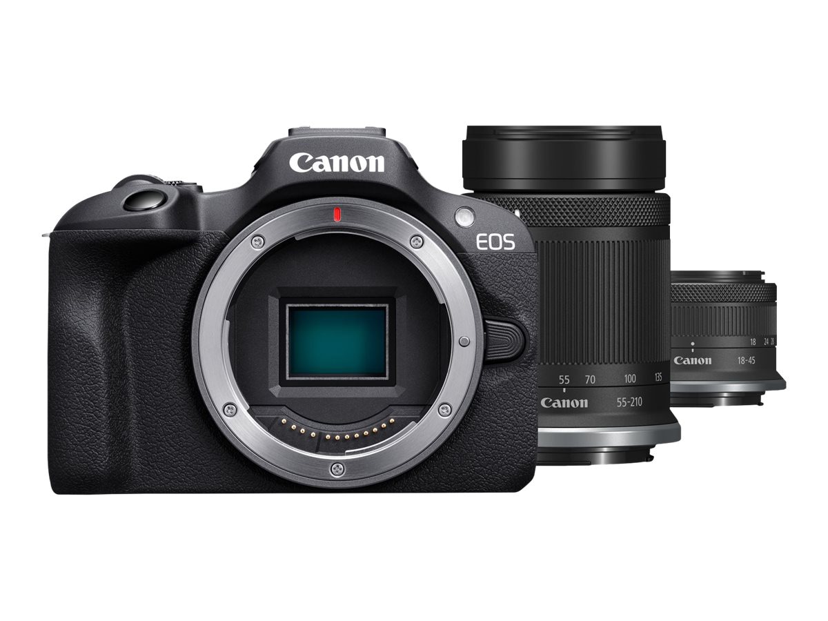 Canon EOS R100 - digital camera RF-S 18-45mm F4.5-6.3 IS STM lens, 55-210mm