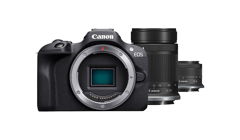 Canon EOS R100 - digital camera RF-S 18-45mm F4.5-6.3 IS STM lens, 55-210mm F5.0-7.1 IS STM lens