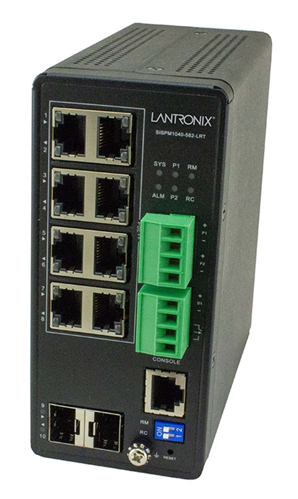 Lantronix 10/100/1000Base-T Managed Hardened Gigabit Ethernet PoE++ Switch