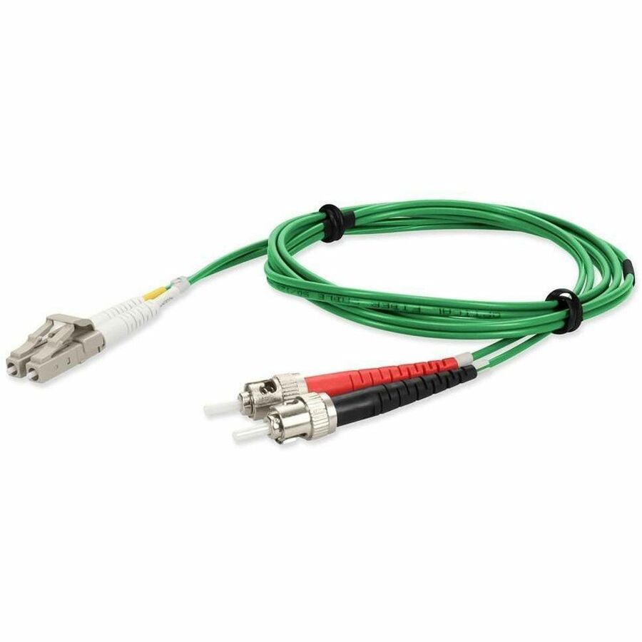 Proline 1m ST (Male) to LC (Male) Green OM4 Duplex OFNR (Riser-Rated) TAA Fiber Patch Cable
