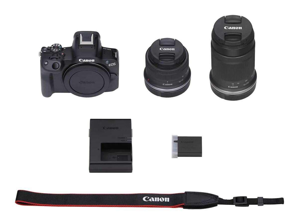 Canon EOS R50 - digital camera RF-S 18-45mm F4.5-6.3 IS STM lens, 55-210mm F5.0-7.1 IS STM lens