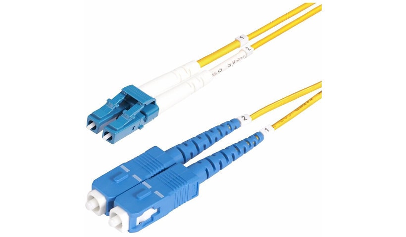 StarTech.com 20m (65.6ft) LC to SC (UPC) OS2 Single Mode Fiber Optic Cable, 9/125µm, 10G, LSZH Fiber Patch Cord