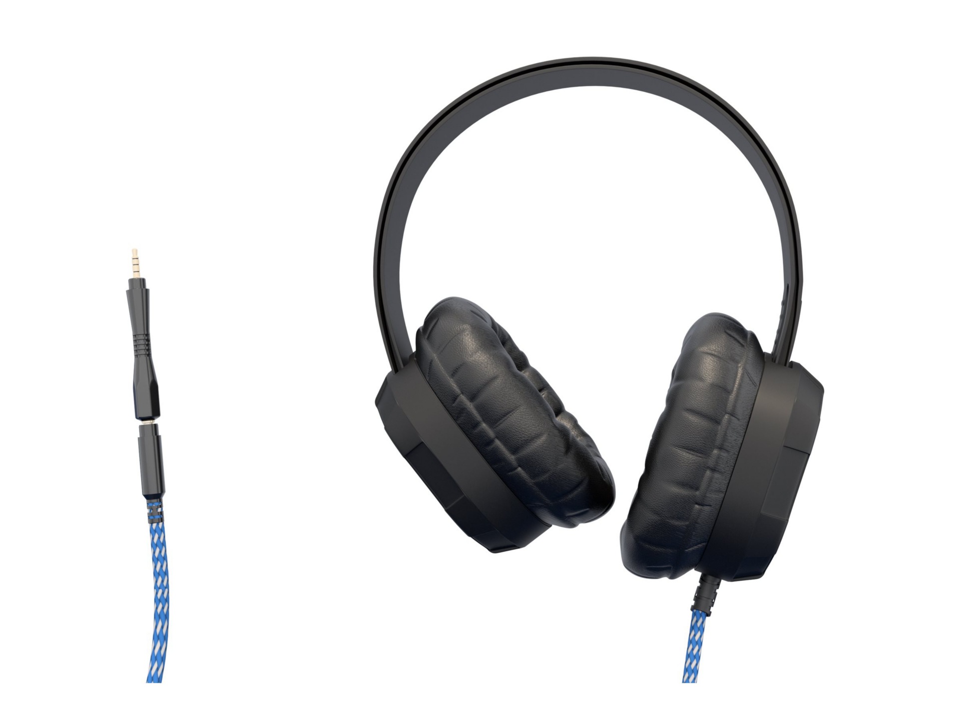 Thumbnail 4 of 11 for Extreme Headphone w/braided cable, (No volume control, no mic) w/ 3.5mm connector, breakaway adapter (Black)