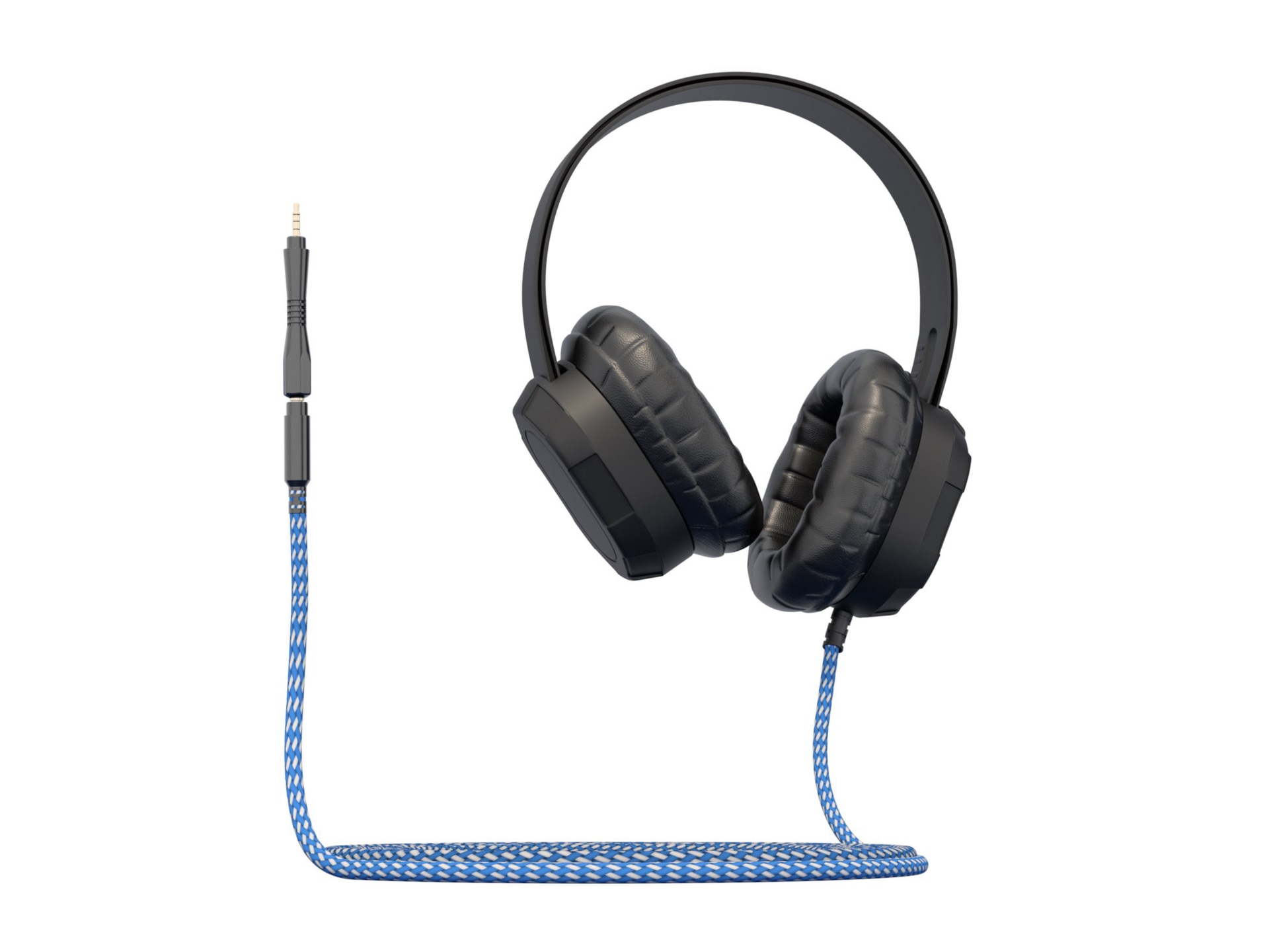 Thumbnail 5 of 11 for Extreme Headphone w/braided cable, (No volume control, no mic) w/ 3.5mm connector, breakaway adapter (Black)
