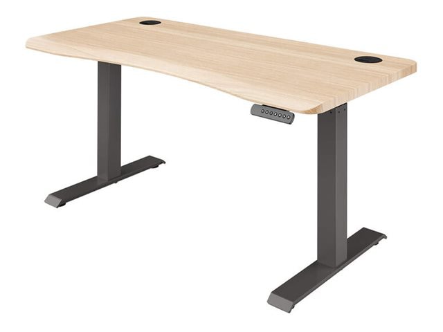 Vari Ergo - sit/standing desk - rectangular with rounded corners - light wo