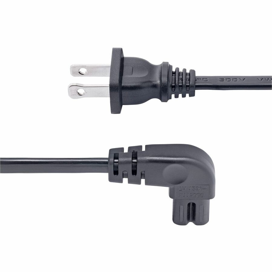 Thumbnail 4 of 5 for StarTech.com 10ft (3m) Laptop Power Cord, NEMA 1-15P to Right Angle C7, 7A 125V, 18AWG, Charger Cable, UL Listed, TAA