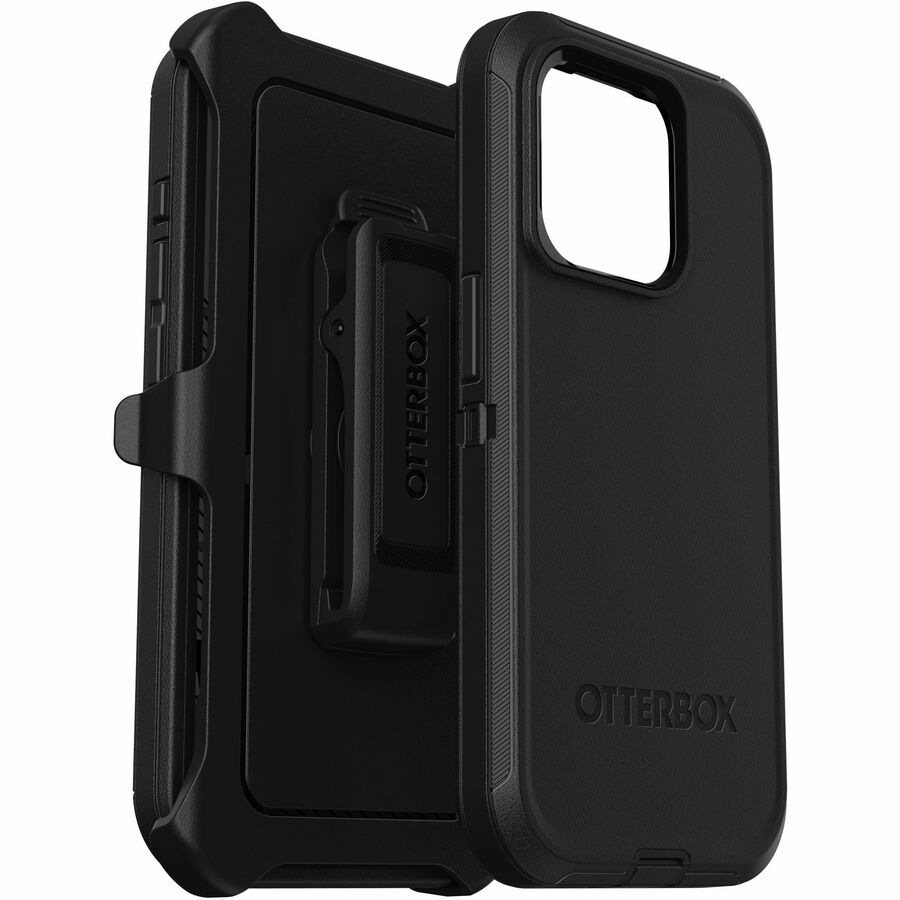 OtterBox Defender Carrying Case (Holster) Apple iPhone 15 Pro Smartphone - Black