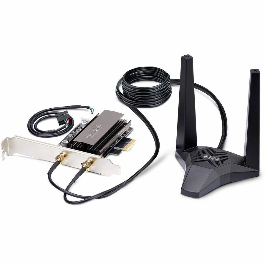 StarTech.com Wi-Fi 6E PCIe Network Card, Bluetooth 5.3, Magnetic Antenna Base, Tri-Band 802.11ax, AX5400 WiFi NIC,