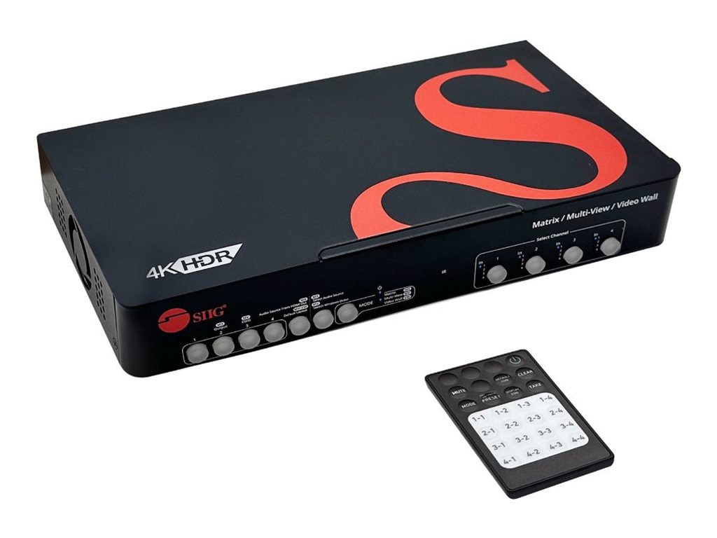 SIIG 4x4 HDMI 4K60Hz Matrix with Quad-Viewer&VideoWall 4x4 matrix switcher