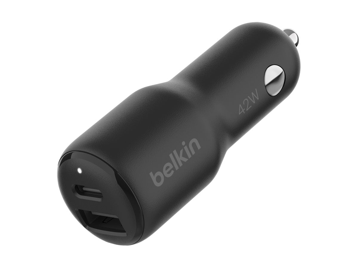 Belkin BoostCharge car power adapter - USB, 24 pin USB-C - 42 Watt