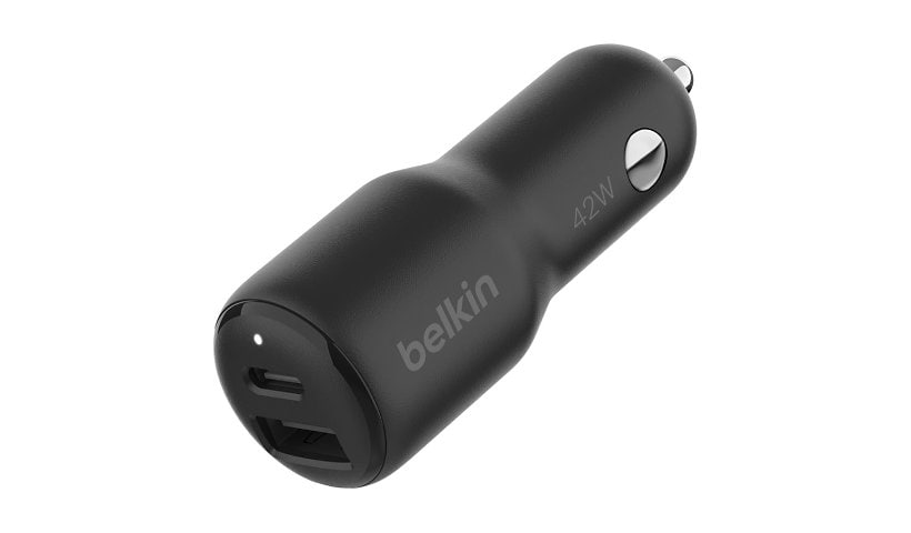 Belkin BoostCharge car power adapter - USB, 24 pin USB-C - 42 Watt