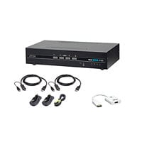 ATEN 4-Port USB DisplayPort/HDMI Dual Display Universal Secure KVM Switch Kit