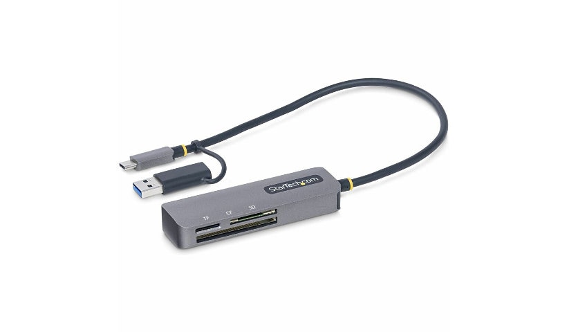 StarTech.com USB 3.0 Multi-Media Memory Card Reader, SD/microSD/CompactFlash, USB-C 5Gbps External Card Reader with