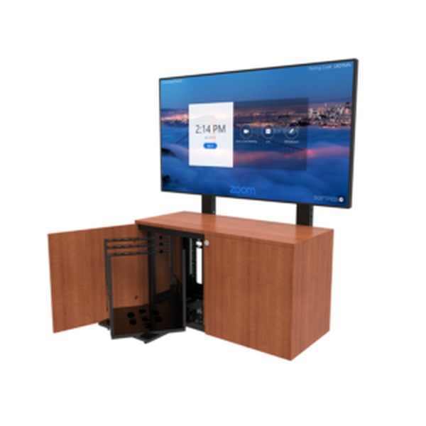Avteq Credenza cabinet unit - for 2 flat panels - 2-bay - TAA Compliant